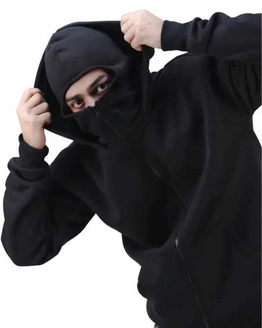 Street Style Balaclava Hoodie | Ninja Hoodie | Full Face Mask | Zip Up Hoodie